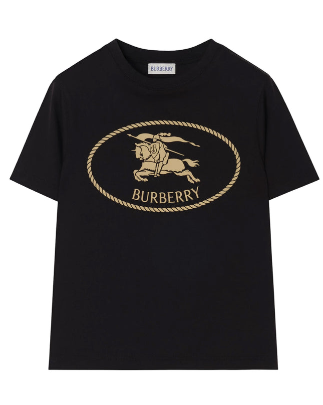 kids atelier burberry Black Knight Stamp Cotton T-shirt