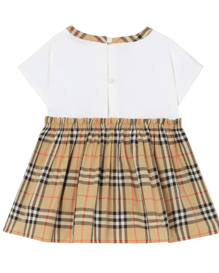 kids atelier burberry White Deborah Bow Plaid Dress