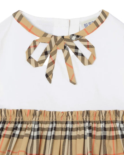 kids atelier burberry White Deborah Bow Plaid Dress