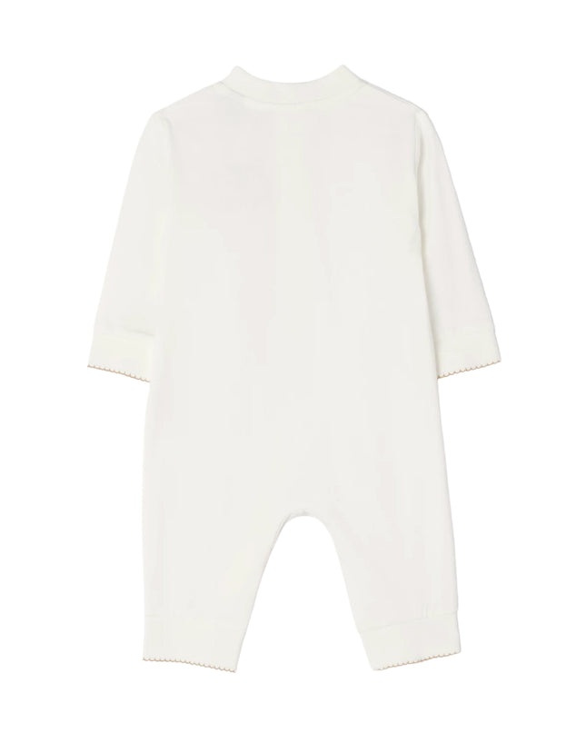 kids atelier burberry Chalk White Knight Stamp Cotton Jumpsuit