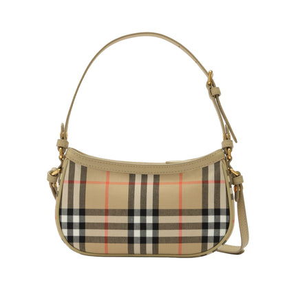 kids atelier burberry Sand Beige Check Cotton Canvas Shoulder Bag