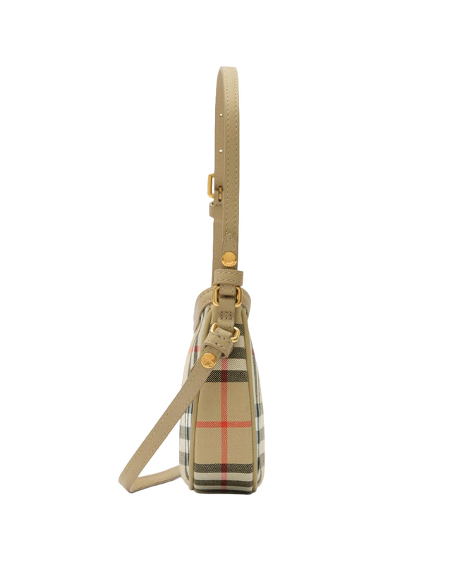 kids atelier burberry Sand Beige Check Cotton Canvas Shoulder Bag