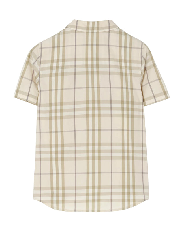 kids atelier burberry Sesame Beige Check Cotton Shirt