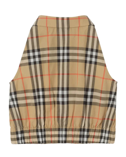 kids atelier burberry Sand Beige Cropped Check Shirt