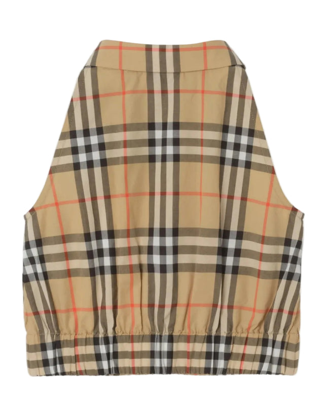 kids atelier burberry Sand Beige Cropped Check Shirt