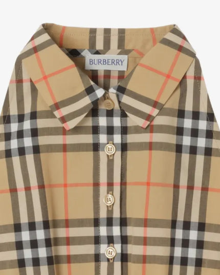 kids atelier burberry Sand Beige Cropped Check Shirt