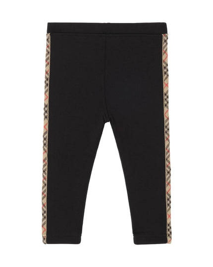 kids atelier burberry Black Check Trim Nylon Leggings