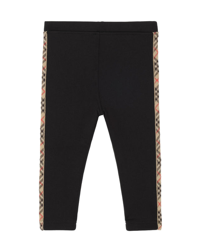 kids atelier burberry Black Check Trim Nylon Leggings