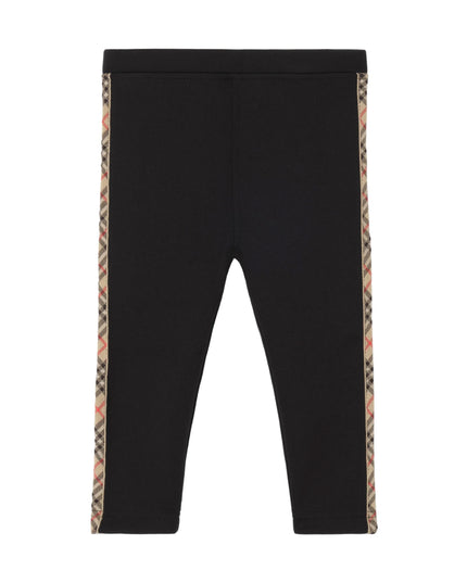kids atelier burberry Black Check Trim Nylon Leggings