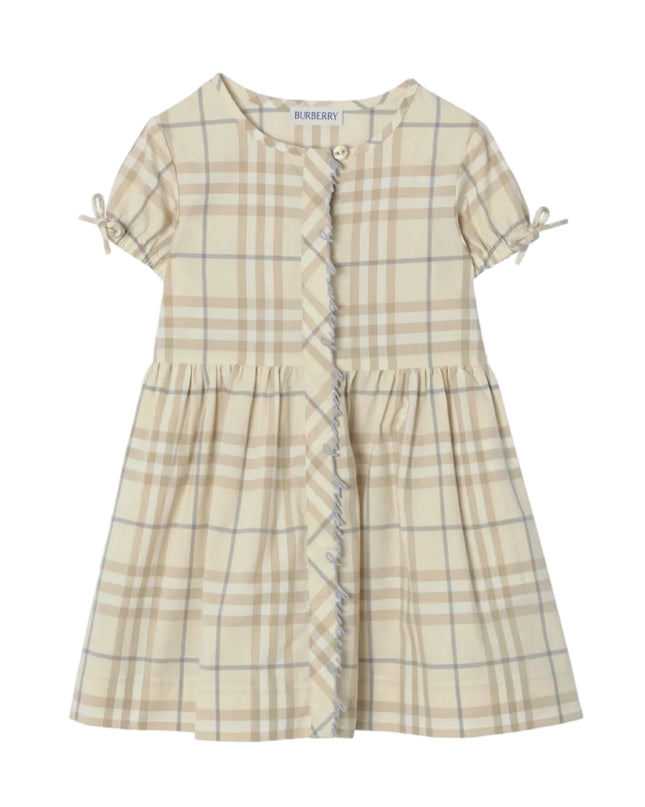 kids atelier burberry Sand Beige Check Cotton Dress
