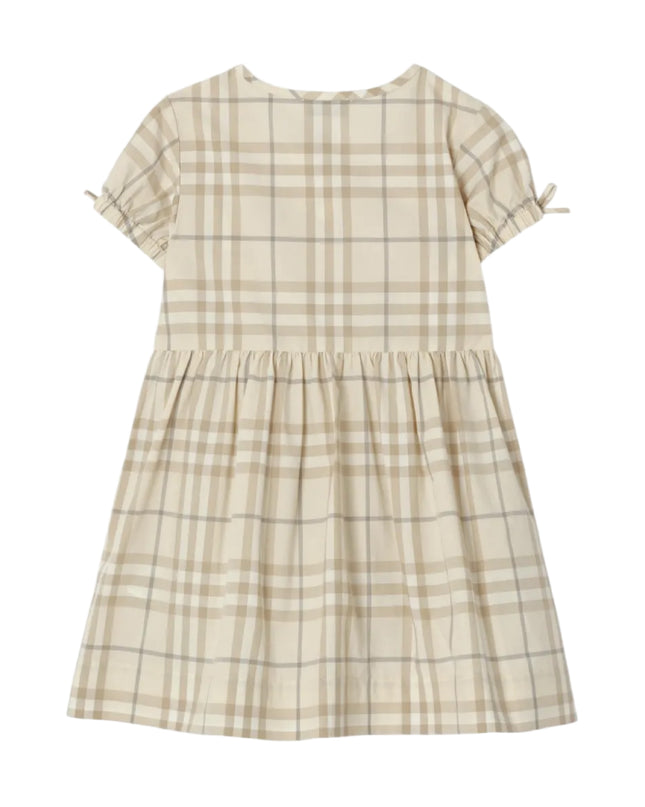 kids atelier burberry Sand Beige Check Cotton Dress