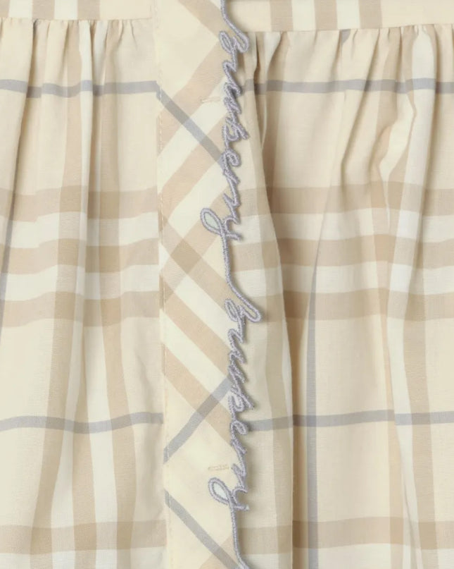 kids atelier burberry Sand Beige Check Cotton Dress