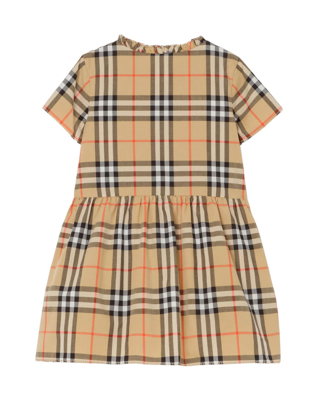 kids atelier burberry Sand Beige Check Cotton Dress