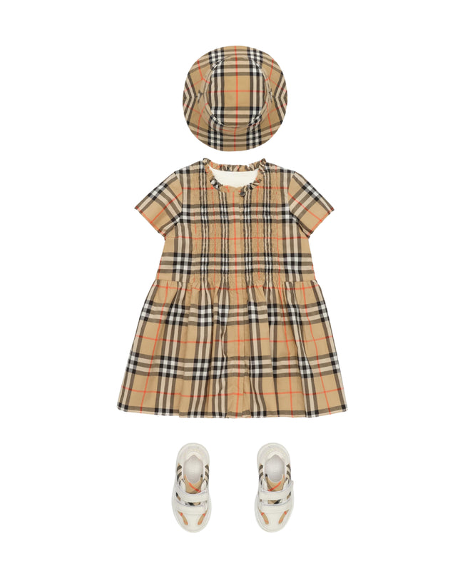 kids atelier burberry Sand Beige Check Cotton Dress