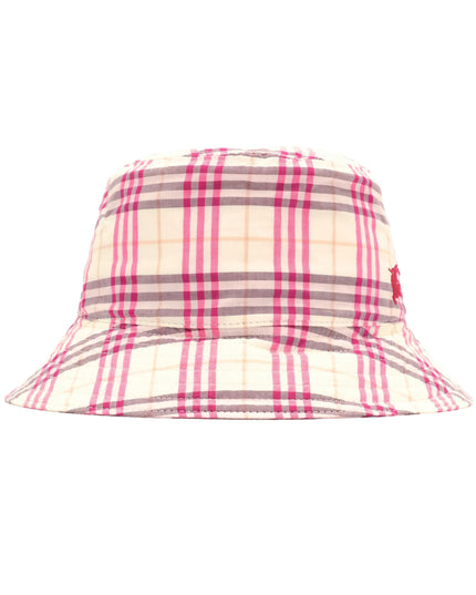 kids atelier burberry Aubergine Purple Check Cotton Bucket Hat