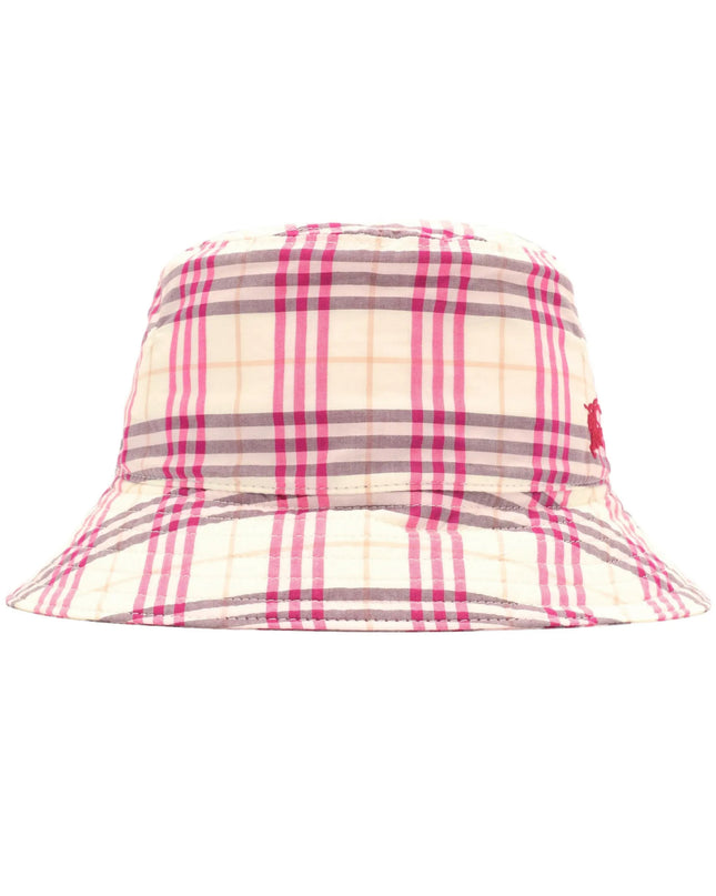 kids atelier burberry Aubergine Purple Check Cotton Bucket Hat