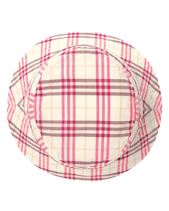 kids atelier burberry Aubergine Purple Check Cotton Bucket Hat