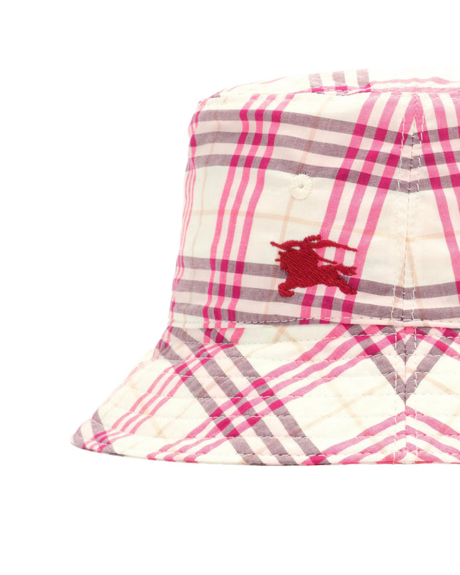 kids atelier burberry Aubergine Purple Check Cotton Bucket Hat