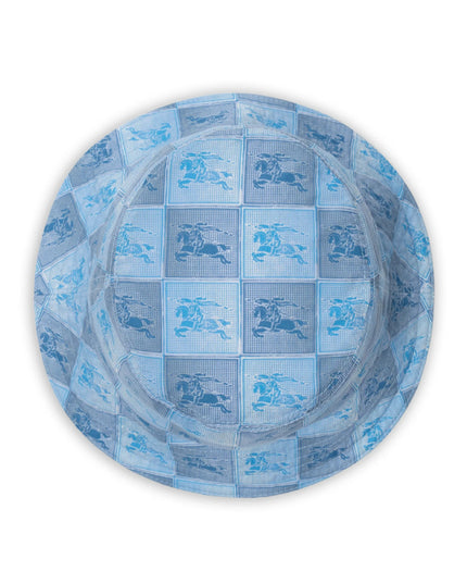 kids atelier burberry Cornflower Blue EKD Checkerboard Cotton Bucket Hat