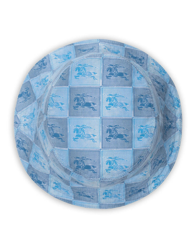 kids atelier burberry Cornflower Blue EKD Checkerboard Cotton Bucket Hat