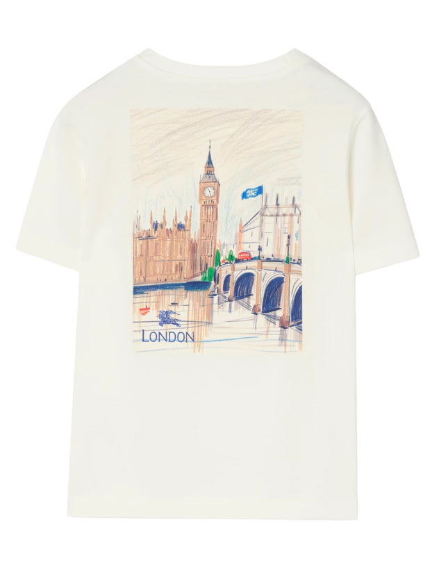 kids atelier burberry White London Bear Cotton T-shirt
