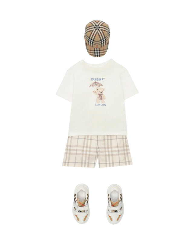 kids atelier burberry White London Bear Cotton T-shirt