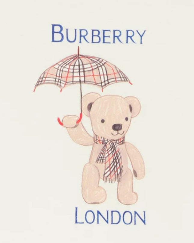 kids atelier burberry White London Bear Cotton T-shirt