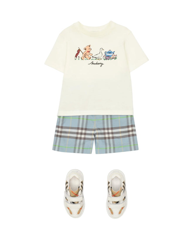 kids atelier burberry White Thomas Bear and Friends Cotton T-shirt
