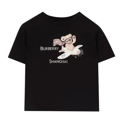kids atelier burberry Black Shanghai Bear Cotton T-Shirt