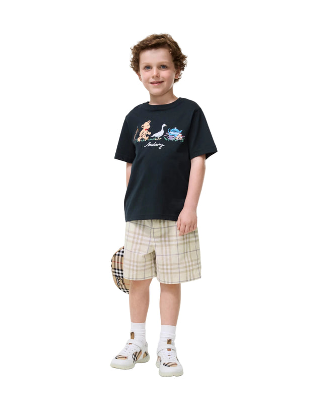 kids atelier burberry Sesame Beige Check Cotton Shorts