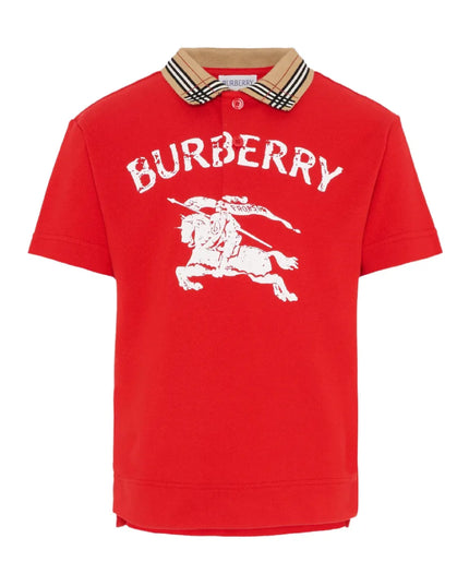 kids atelier burberry Red T-shirt with Equestrian Knight Design on The Front