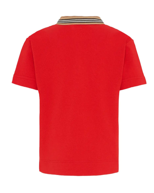 kids atelier burberry Red T-shirt with Equestrian Knight Design on The Front