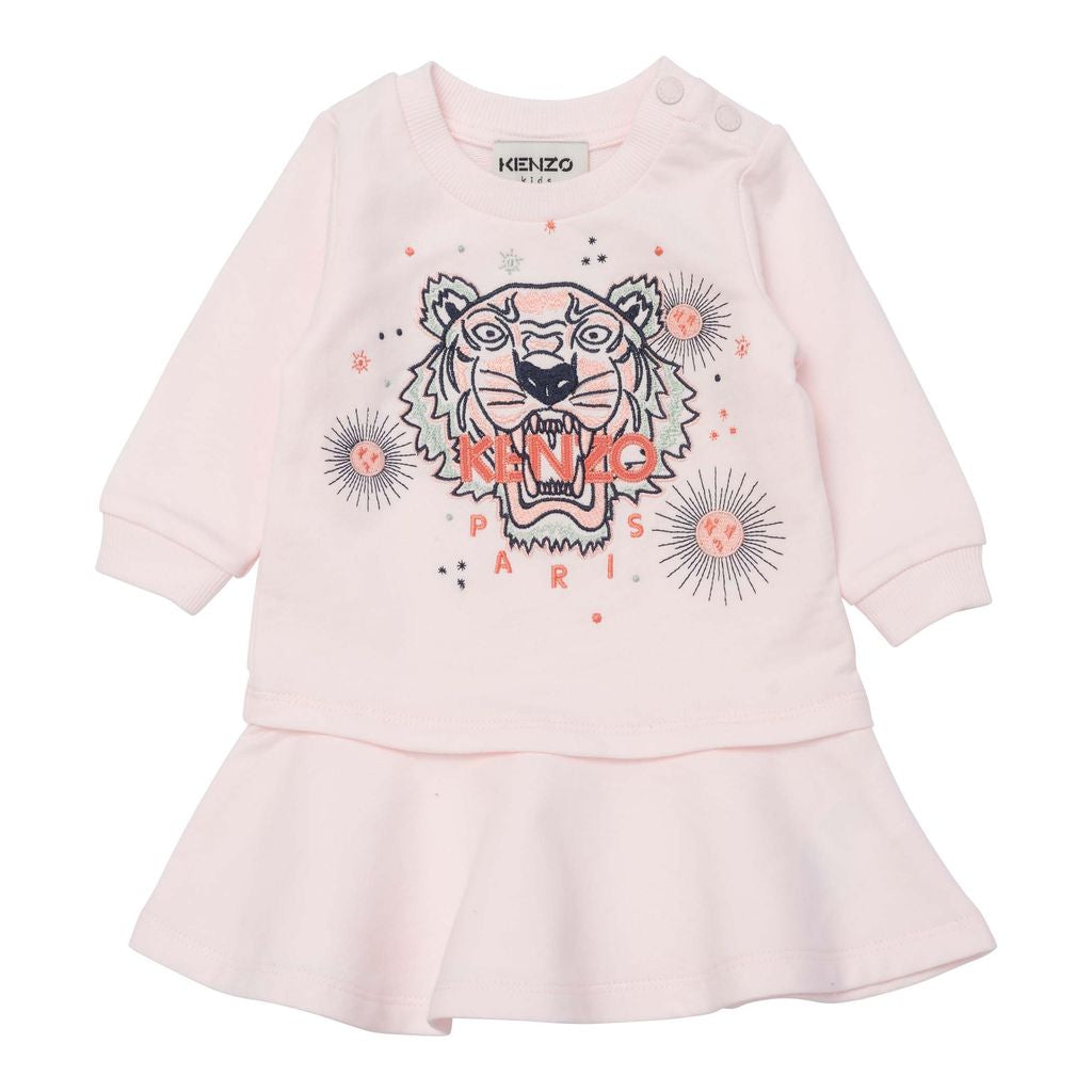 KENZO-BG-PALE PINK-DRESS-K02023-454 - kids atelier