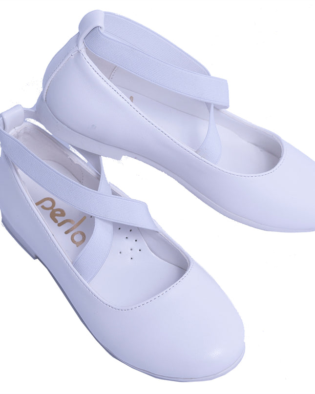 PERLA-V50B-SNOW WHITE-MATTE BALLERINA FLATS