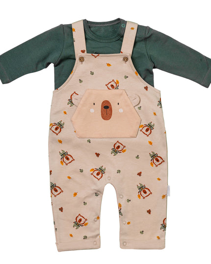 Andywawa-AC24213-BEIGE/GREEN-Set JUMPSUIT SET