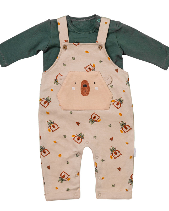 Andywawa-AC24213-BEIGE/GREEN-Set JUMPSUIT SET