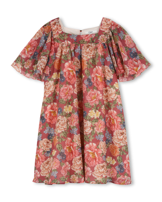 kids atelier chloe Garnet Rose Floral Chloé Dress