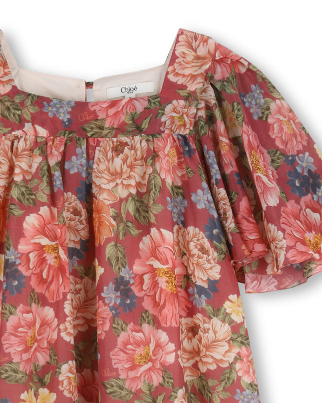 kids atelier chloe Garnet Rose Floral Chloé Dress