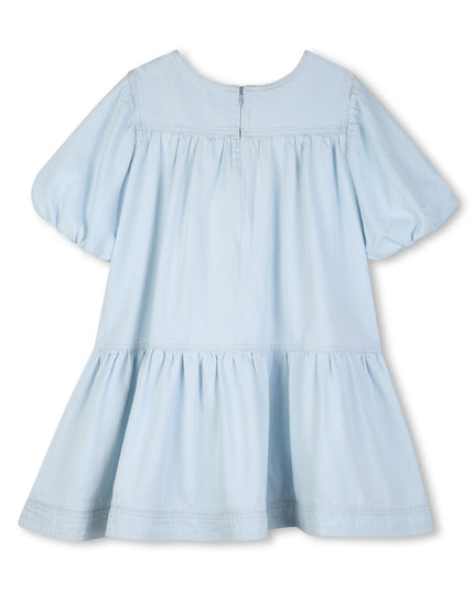 kids atelier Chloe Denim Ruffled Flared Dress