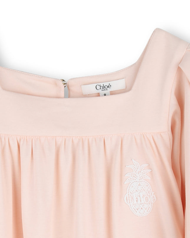 kids atelier Chloe Light Pink Wide-Sleeve Dress