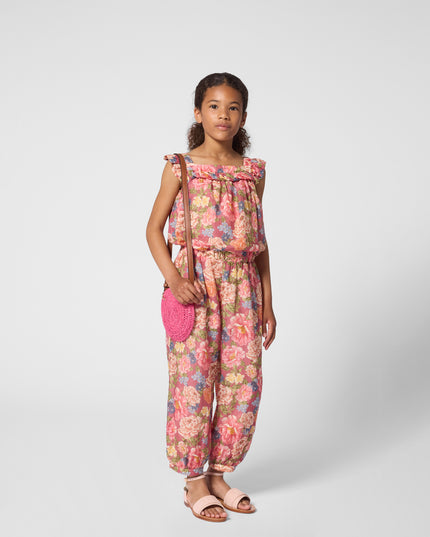 kids atelier chloe Garnet Rose Floral Jumpsuit