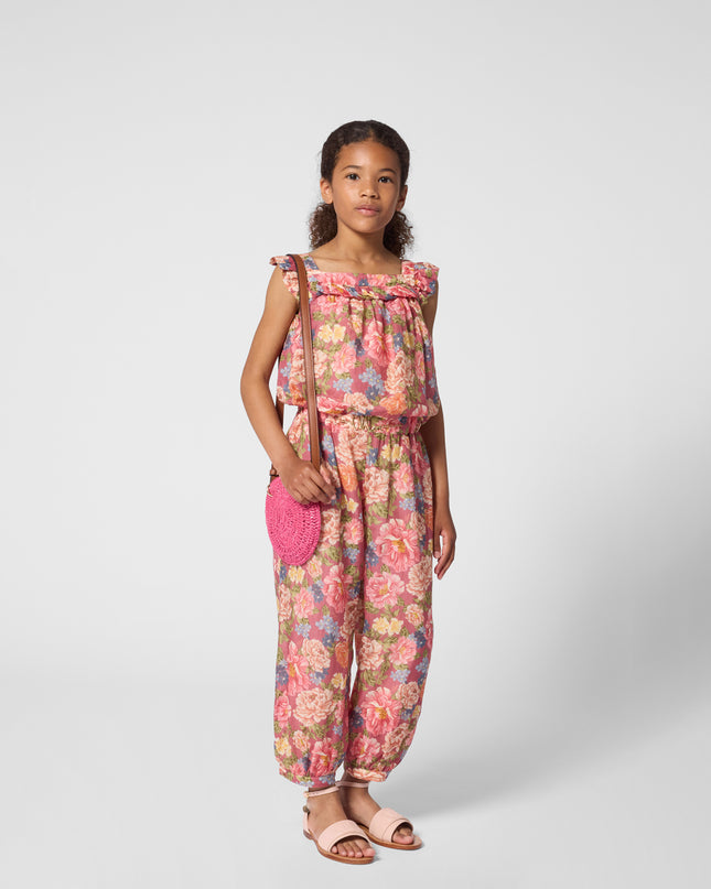 kids atelier chloe Garnet Rose Floral Jumpsuit