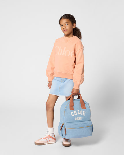 kids atelier chloe Light Blue Denim Mini Skirt
