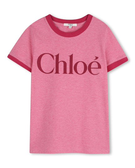 kids atelier chloe Pink Chloé Logo T-Shirt
