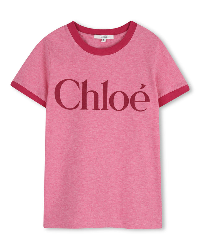kids atelier chloe Pink Chloé Logo T-Shirt