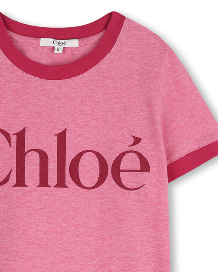kids atelier chloe Pink Chloé Logo T-Shirt