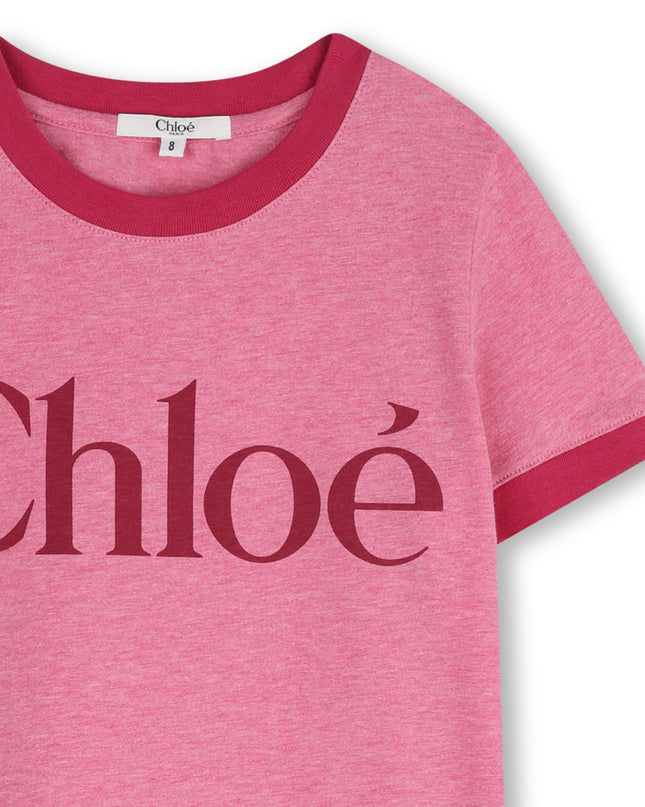 kids atelier chloe Pink Chloé Logo T-Shirt