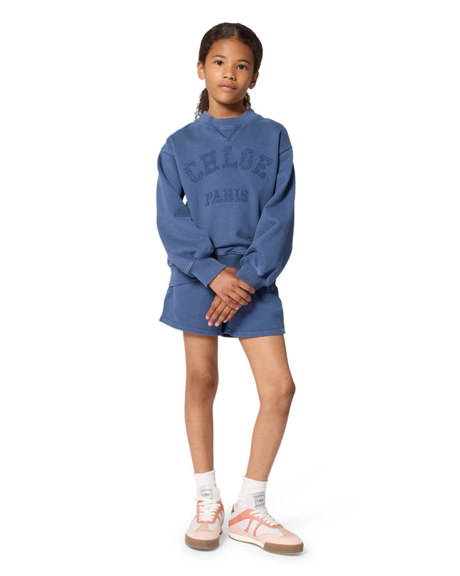 kids atelier chloe Navy Blue Drawstring Shorts