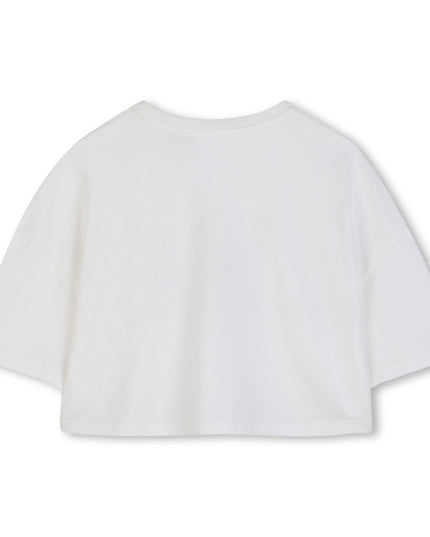 kids atelier chloe White Chloé Cropped Logo T-Shirt