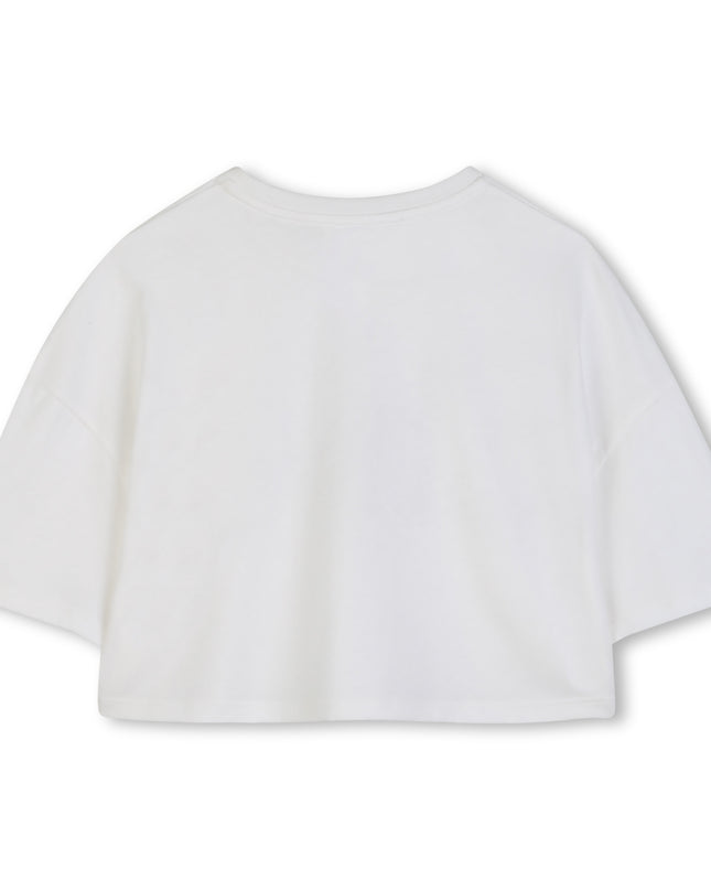 kids atelier chloe White Chloé Cropped Logo T-Shirt